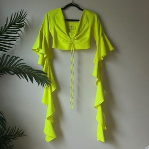 Like green off the shoulder blouse